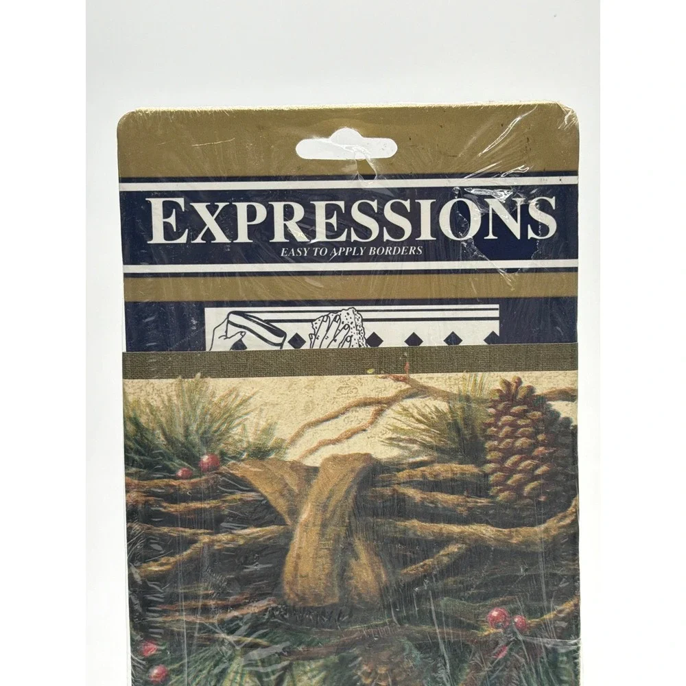 Expressions Pine Cone Swag Die Cut Wallpaper Border 5 Yards Rustic Lodge